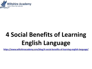 4 Social Benefits of Learning English Language