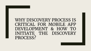 Why discovery process is critical for Mobile App