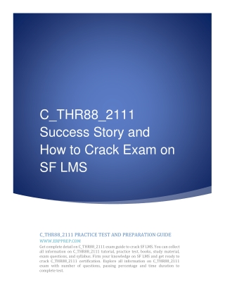 C_THR88_2111 Success Story and How to Crack Exam on SF LMS