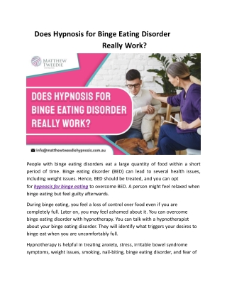 Does Hypnosis for Binge Eating Disorder Really Work?