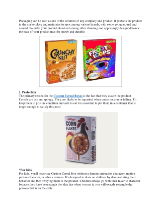 Why Printed Custom Cereal Box Best For Your Branding