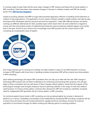 Future Trend In ERP Enterprise Resource Planning Software Consulting