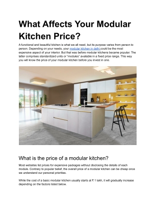 What Affects Your Modular Kitchen Price?