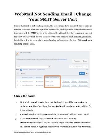 WebMail Not Sending Email - Troubleshooting Techniques