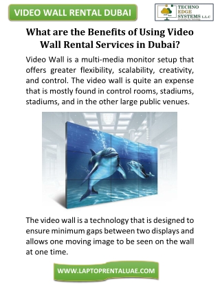 What are the Benefits of Using Video Wall Rental Services in Dubai