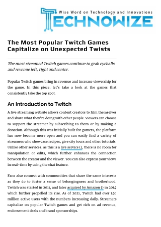 The Best Twitch Games