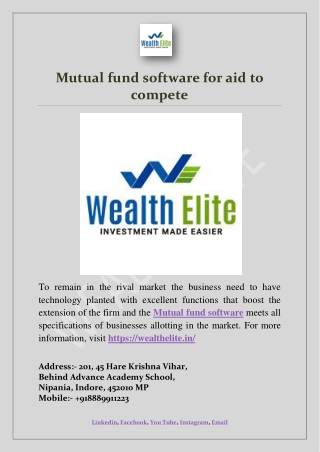 Mutual fund software for aid to compete