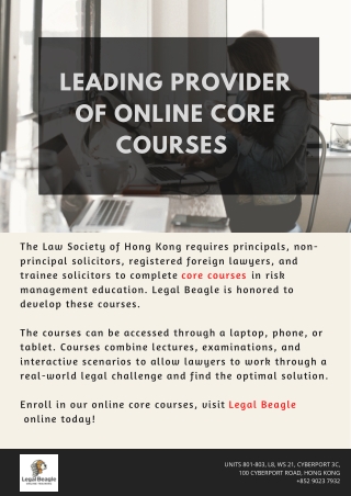 Leading Provider of Online Core Courses