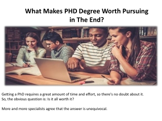 Is a Ph.D. Really Necessary