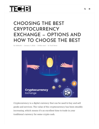CHOOSING THE BEST CRYPTOCURRENCY EXCHANGE — OPTIONS AND HOW TO CHOOSE THE BEST