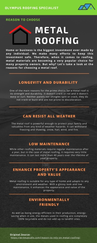Reason To Choose Metal Roofing
