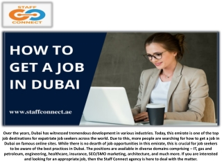 How to Get a Job in Dubai