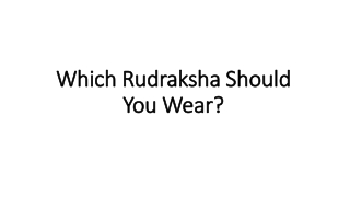 Which Rudraksha Should You Wear?