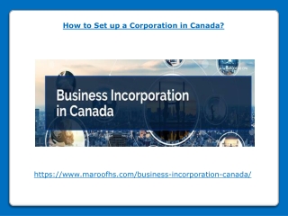 How to Set up a Corporation in Canada