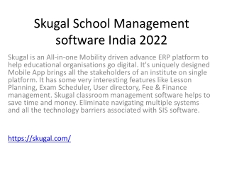 Skugal School Management software India 2022