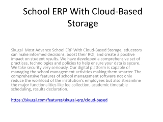 School ERP With Cloud-Based Storage