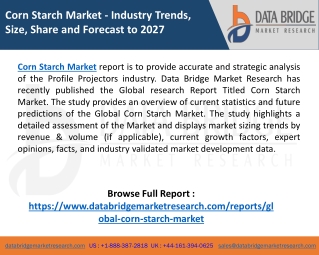 Latest Update Report 2020 Corn Starch Market  to 2027 With (COVID19) Impact Anal