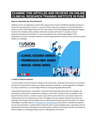 Supreme information for Clinical Research