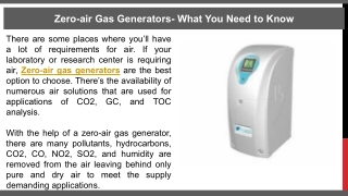 Zero-air Gas Generators- What You Need to Know