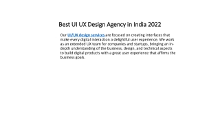 Best UI UX Design Agency in India 2022