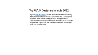Top UI UX Designers in India 2022