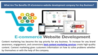 What Are The Benefits Of eCommerce website development company For Any Business