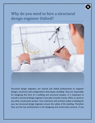 Why do you need to hire a structural design engineer Oxford?