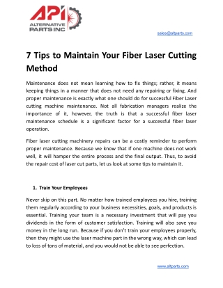 7 Tips to Maintain Your Fiber Laser Cutting Method