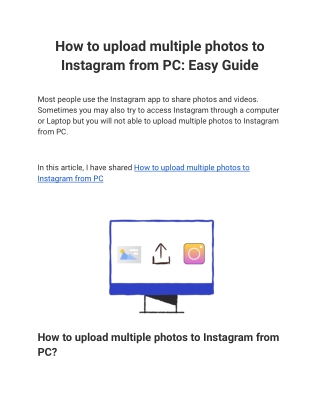 How to upload multiple photos to Instagram from PC_ Easy Guide