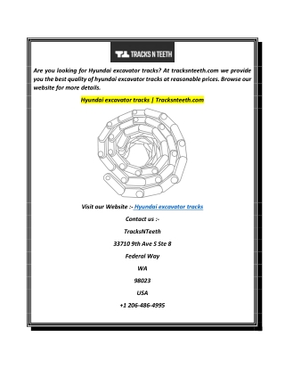 Hyundai excavator tracks  Tracksnteeth.com