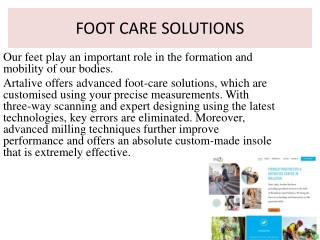 FOOT CARE SOLUTIONS - artalive.com.my
