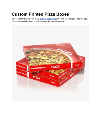 Custom Printed Pizza Boxes