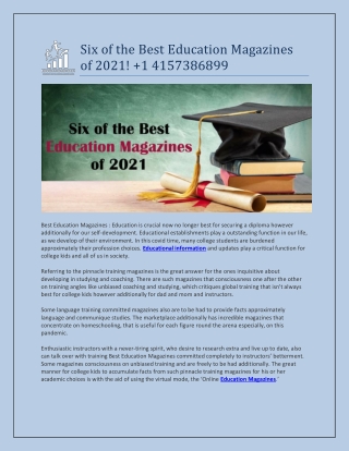 Six of the Best Education Magazines of 2021!  1 4157386899