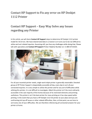 Contact HP Support to Fix any error on HP Deskjet 1112 Printer-converted