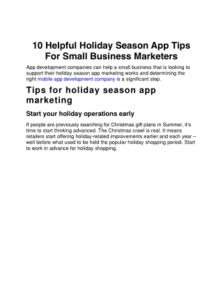 10 Helpful Holiday Season App Tips For Small Business Marketers