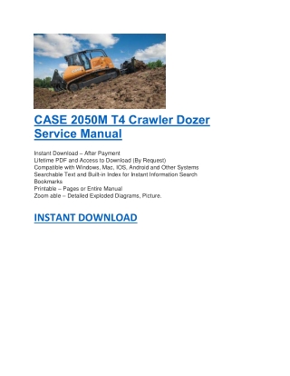 CASE 2050M T4 Crawler Dozer Service Manual