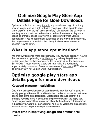 Optimize Google Play Store App Details Page for More Downloads