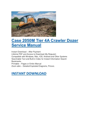 Case 2050M Tier 4A Crawler Dozer Service Manual