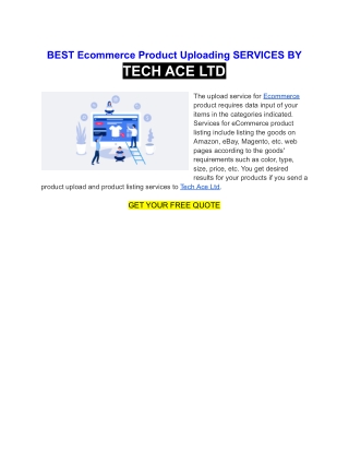 BEST Ecommerce Product Uploading SERVICES BY