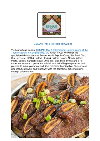 $5 off - UMMAH Thai & International Cuisine Campbellfield,VIC