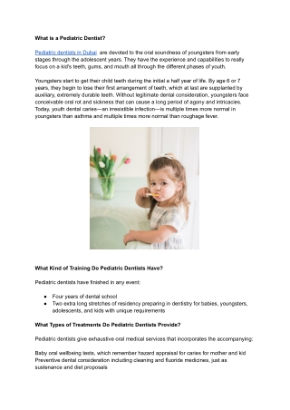 What is a Pediatric Dentist