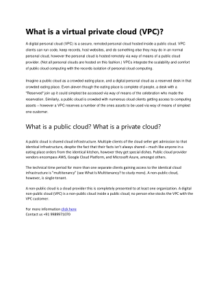 What is a virtual private cloud