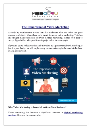 The Importance of Video Marketing