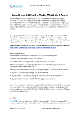 2021 Industrial Filtration Industry Global Analysis Report