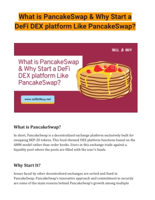 What is PancakeSwap & Why Start a DeFi DEX platform Like PancakeSwap?