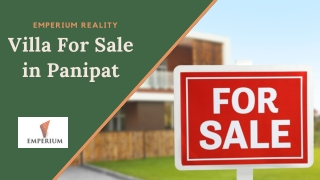 Villa For Sale in Panipat - Emperium Realty