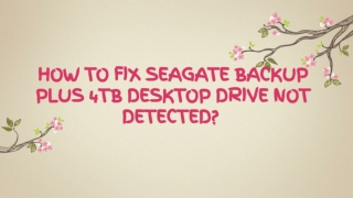 How To Fix Seagate Backup Plus 4TB Desktop Drive Not Detected?