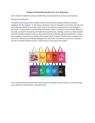 Unique Promotional product for Your Business