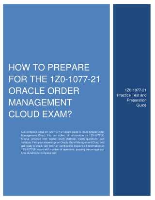 How to Prepare for the 1Z0-1077-21 Oracle Order Management Cloud Exam?