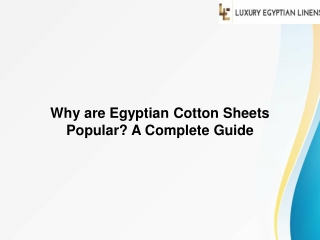 Why are Egyptian Cotton Sheets Popular A Complete Guide